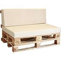 Los mejores  - Respaldo de espuma enfundado en Polipiel Náutico beige para Sofá Palet